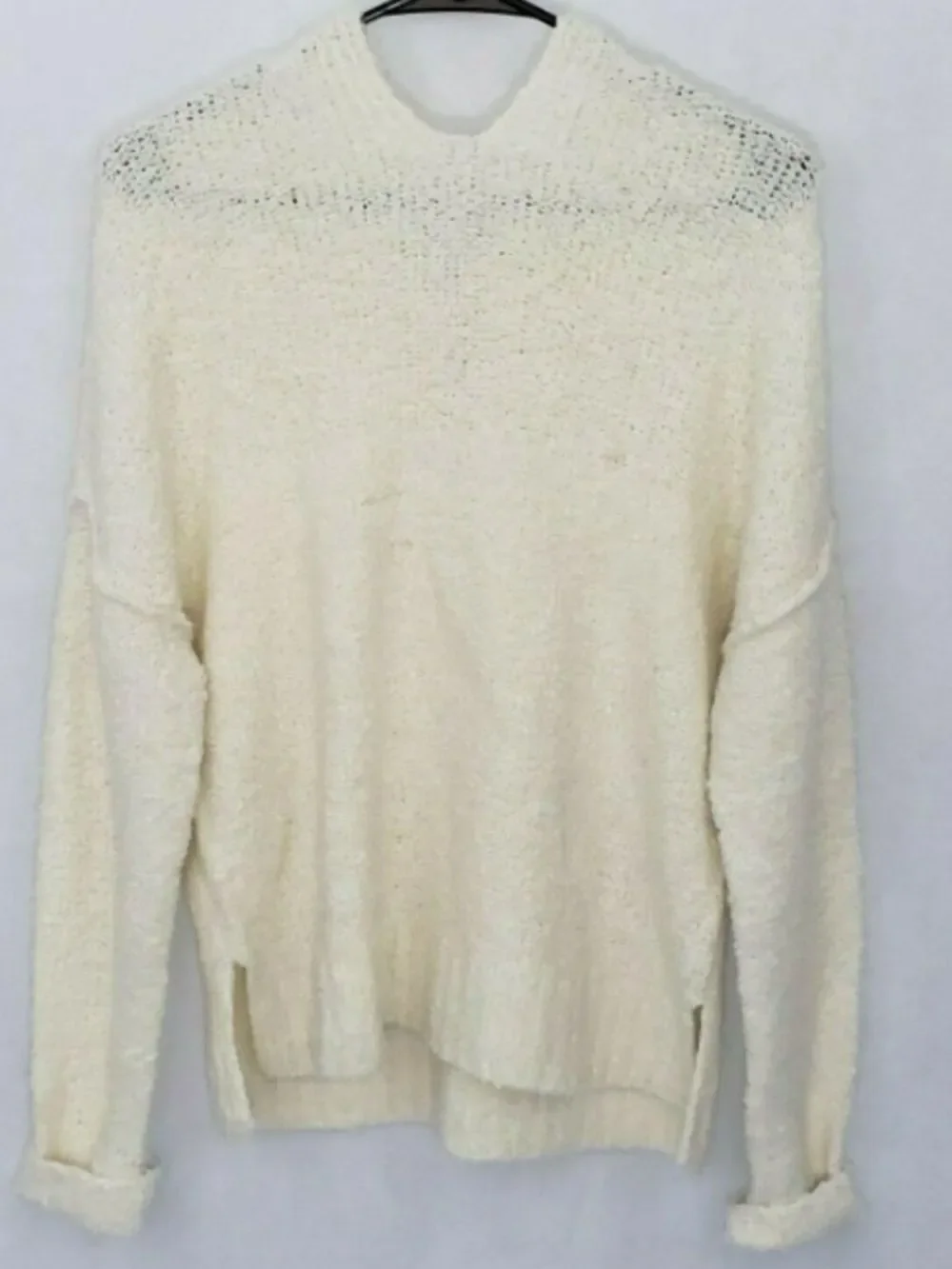 A New Day Women’s Hooded Sweater Boucle Yarn Wool Pullover Sweater!